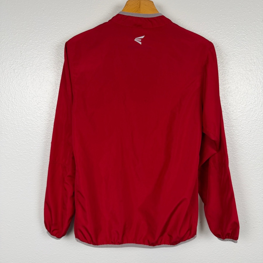 Easton Mens Small Red Baseball Batting Jacket 1/4 Zip Pullover Athletic Wind - Picture 3 of 14